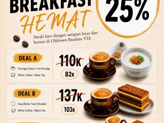 Promo OldTown White Coffee Breakfast Diskon hingga 25% mulai Rp. 82.000 paket sarapan di Bandara YIA
