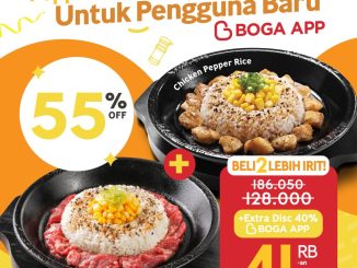 Promo Pepper Lunch Boga App Menu Pepper Rice Diskon 55% mulai Rp. 41 ribu