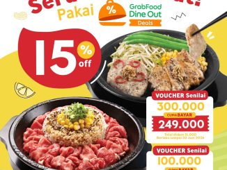 Promo Pepper Lunch GrabFood Dine Out Diskon Voucher 15% beli voucher hemat sampai 30 Juni 2026
