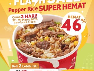 Promo Pepper Lunch GrabFood Flash Sale Diskon 46% menu Beef & Cheese Pepper Rice paket berdua.