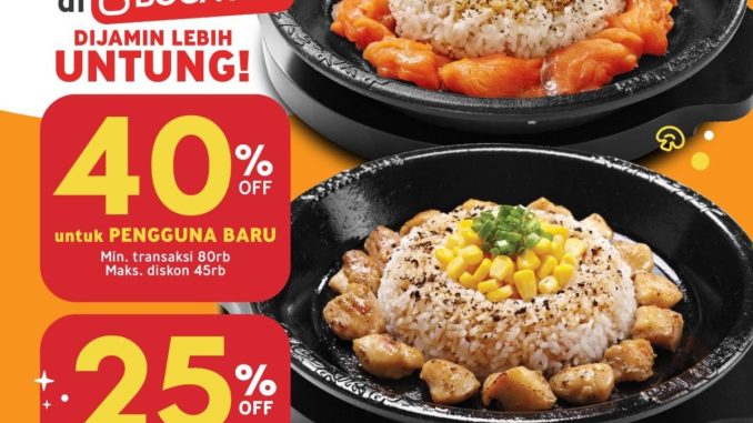 Promo Pepper Lunch Tap Tap Delivery Diskon hingga 40% via Boga App untuk pengguna baru dan setia