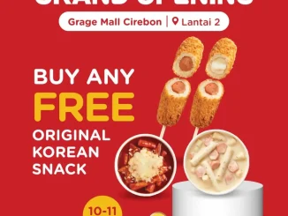 Promo Reddog Cirebon Grand Opening beli 1 gratis 1 snack Korea di Grage Mall