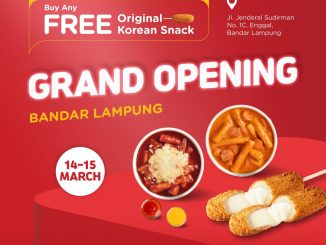 Promo Reddog Grand Opening Lampung Free Korean Snack 14–15 Maret 2026 di Bandar Lampung