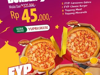 Promo Richeese Pizza Bukber YUP 3 Pizza Rp. 45.000 dengan topping melimpah