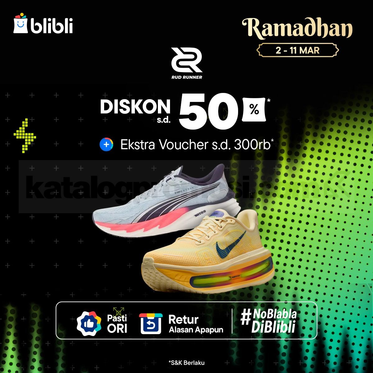 Promo Rud Runner Ramadan Sepatu Diskon hingga 50% Promo Rud Runner Ramadan sepatu diskon hingga 50% semua produk original