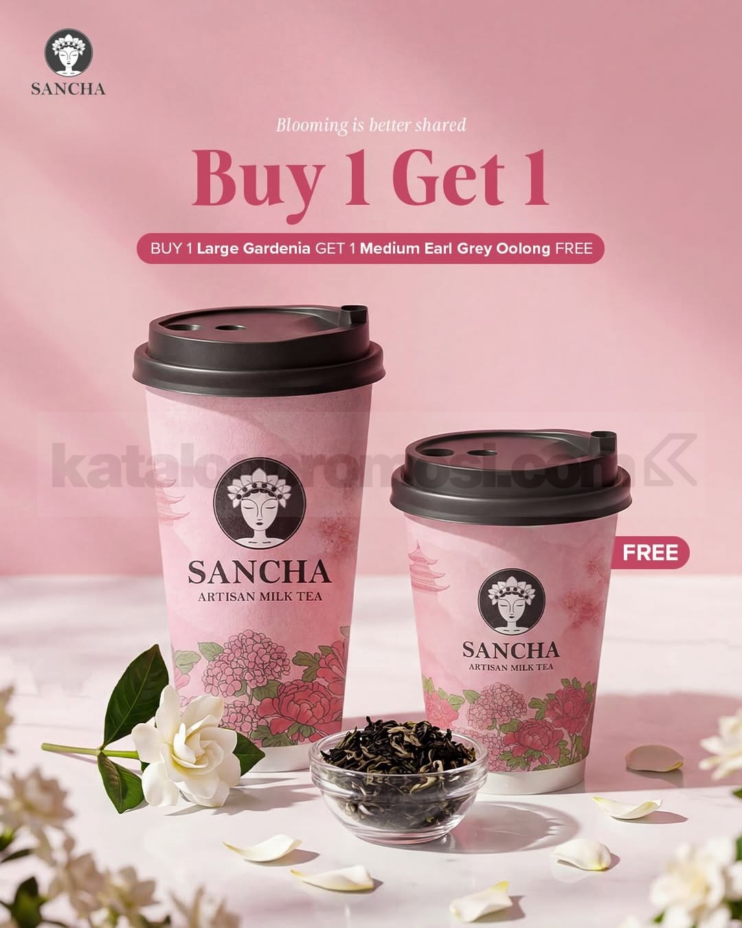 Promo Sancha Beli 1 Gratis 1 Minuman Favorit Promo Sancha Beli 1 Gratis 1 Minuman Favorit Gardenia dan Earl Grey Oolong