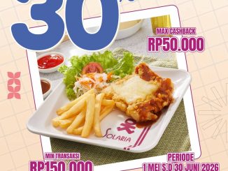 Promo Solaria BTN Cashback 30% minimum transaksi Rp. 150.000