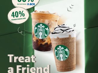 Promo Starbucks Treat A Friend 2 Grande Diskon 55% minuman Grande hemat 1 April 2026