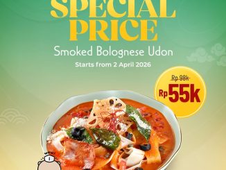Promo Sushi Tei Smoked Bolognese Udon Rp. 55.000 dine in Jabodetabek