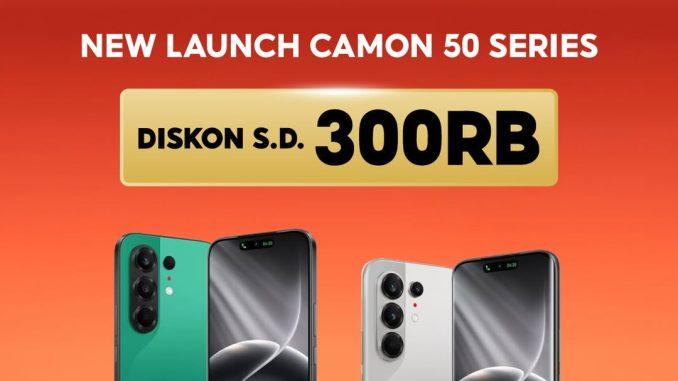 Promo TECNO CAMON 50 Series diskon hingga Rp. 300.000 di Shopee Mall, performa bertenaga dan desain kece