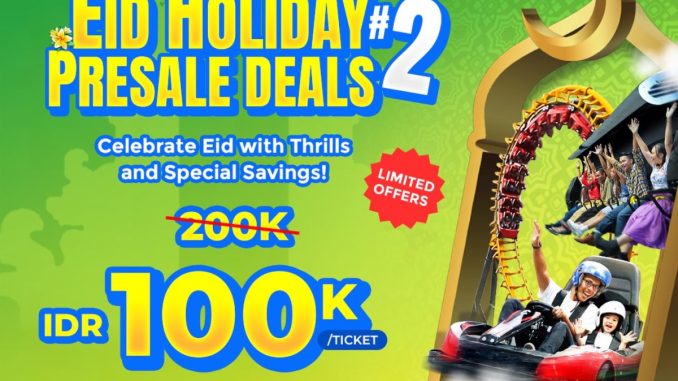 Promo Trans Studio Bali Eid Holiday Presale 2 Rp. 100.000 tiket untuk pemegang KTP Bali dengan periode kunjungan 21–31 Maret 2026