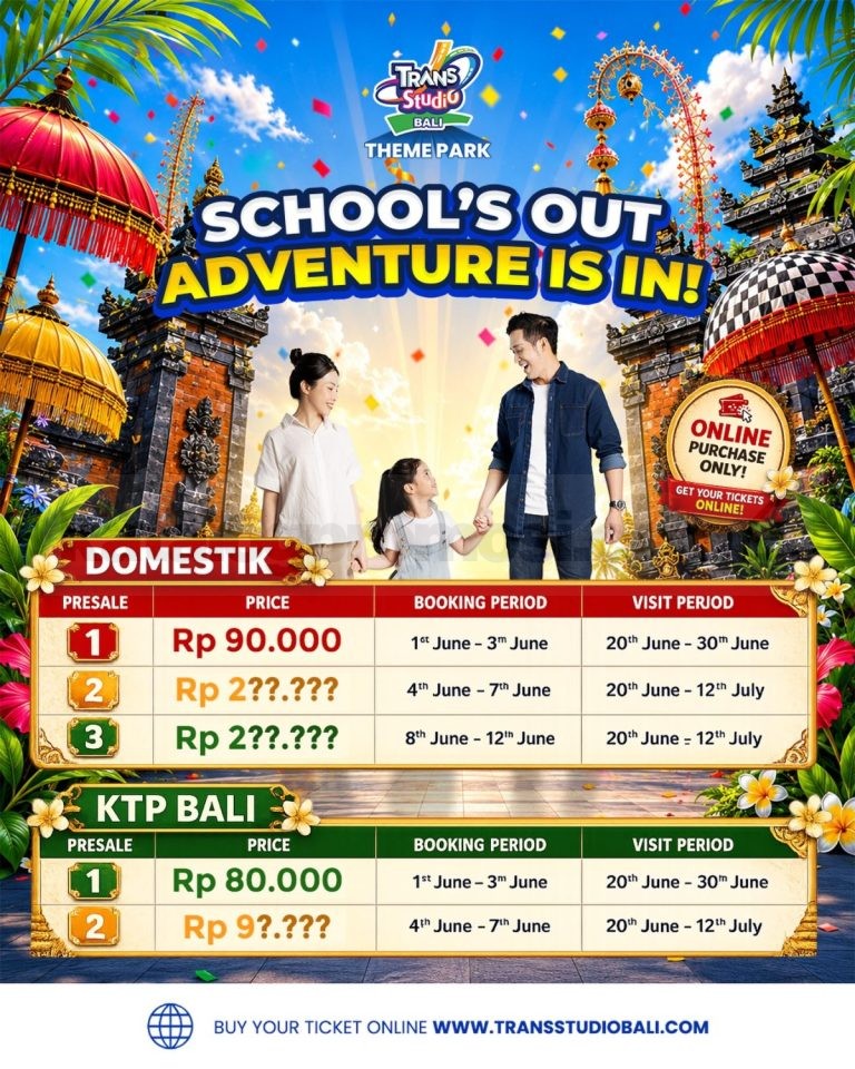 Promo Trans Studio Bali Holiday Season Tiket Mulai Rp 80.000