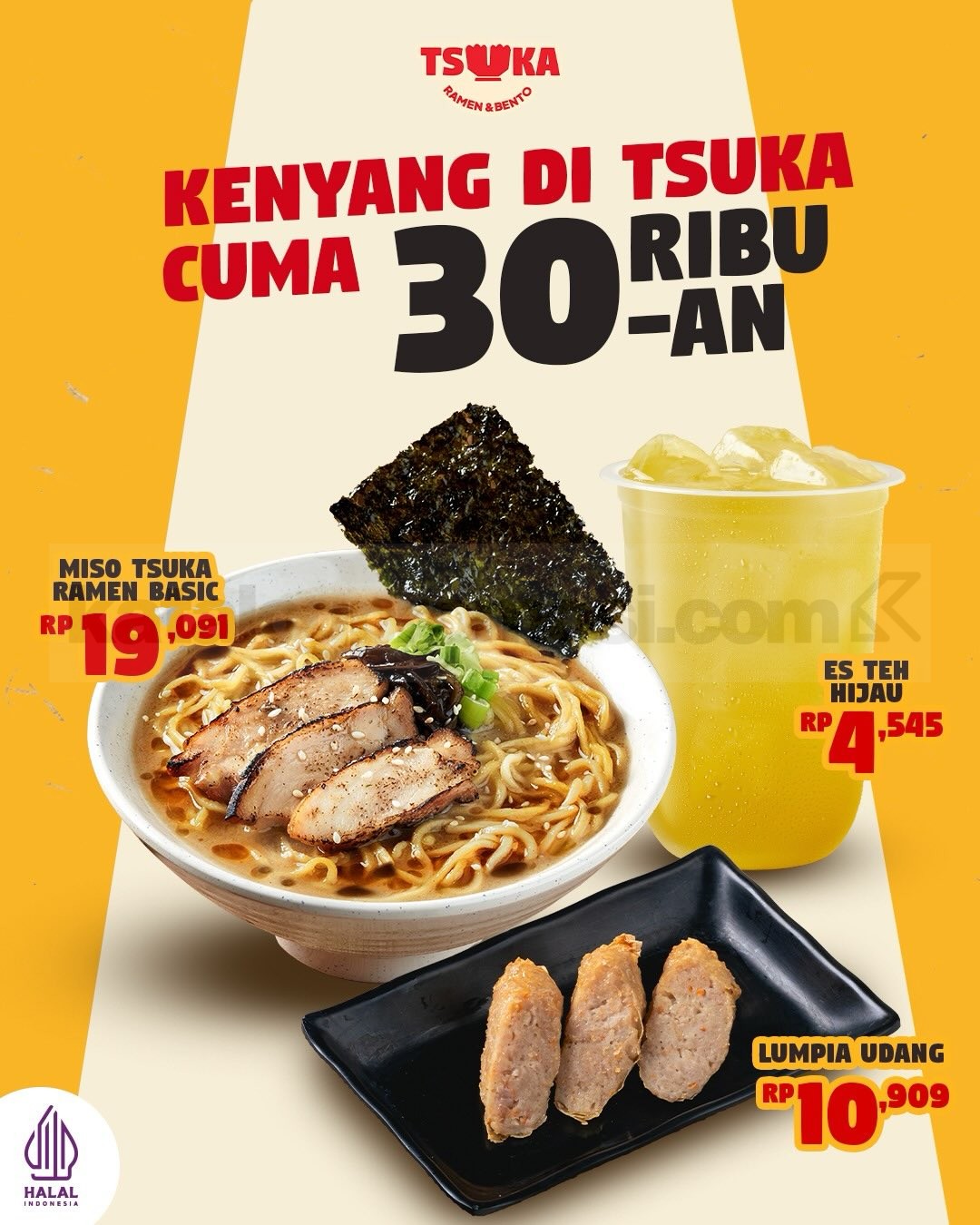 Promo Tsuka Paket Ramen Lengkap Mulai Rp. 34.545 Promo Tsuka Paket Ramen Lengkap Mulai Rp. 34.545 dengan ramen, lumpia udang, dan es teh hijau