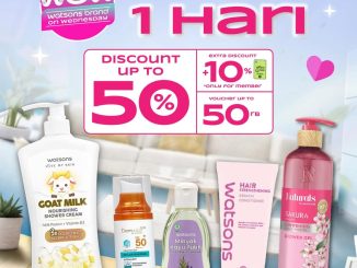 Promo Watsons On Wednesday diskon hingga 50% produk Watsons Brand 1 April 2026