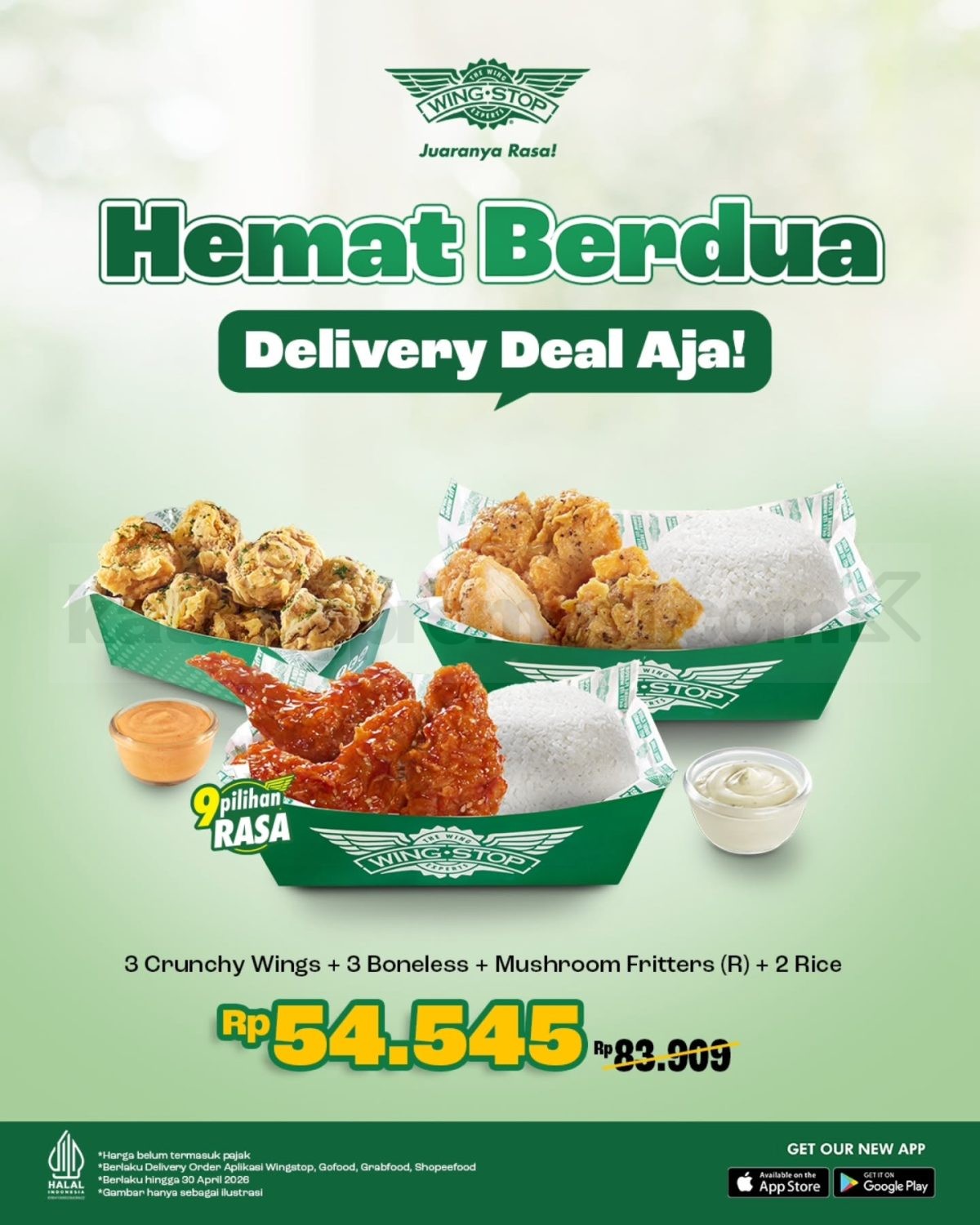 Promo Wingstop Delivery Deal mulai Rp. 25.455 Promo Wingstop Delivery Deal mulai Rp. 25.455 1