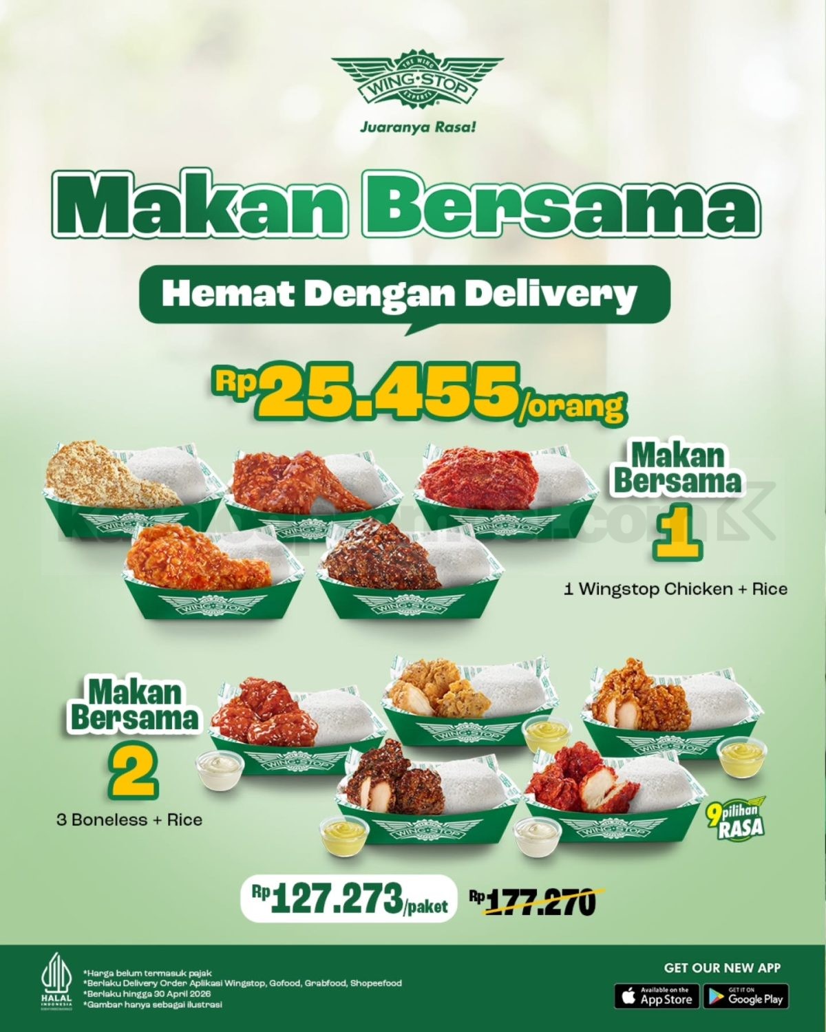 Promo Wingstop Delivery Deal mulai Rp. 25.455 Promo Wingstop Delivery Deal mulai Rp. 25.455 2