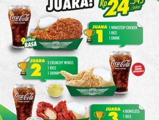 Promo Wingstop Hematnya Juara mulai Rp. 24.545 paket ayam nasi minum