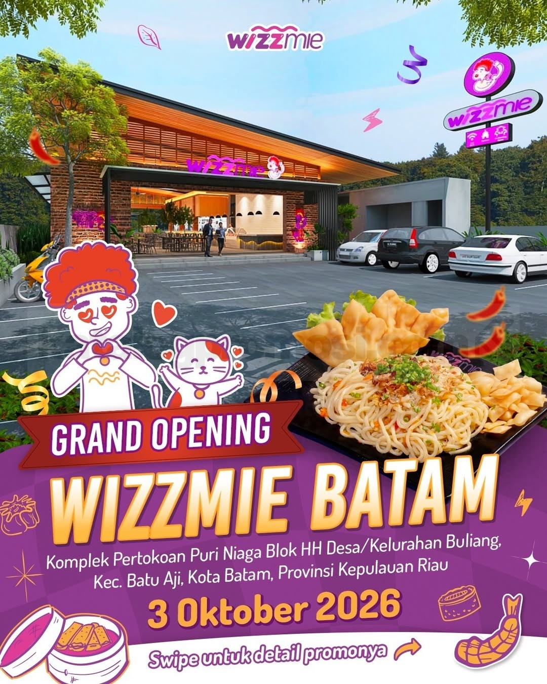 Promo Wizzmie Grand Opening Batam Beli 1 Gratis 1 Promo Wizzmie Grand Opening Batam Beli 1 Gratis 1 mulai 3 Oktober 2026