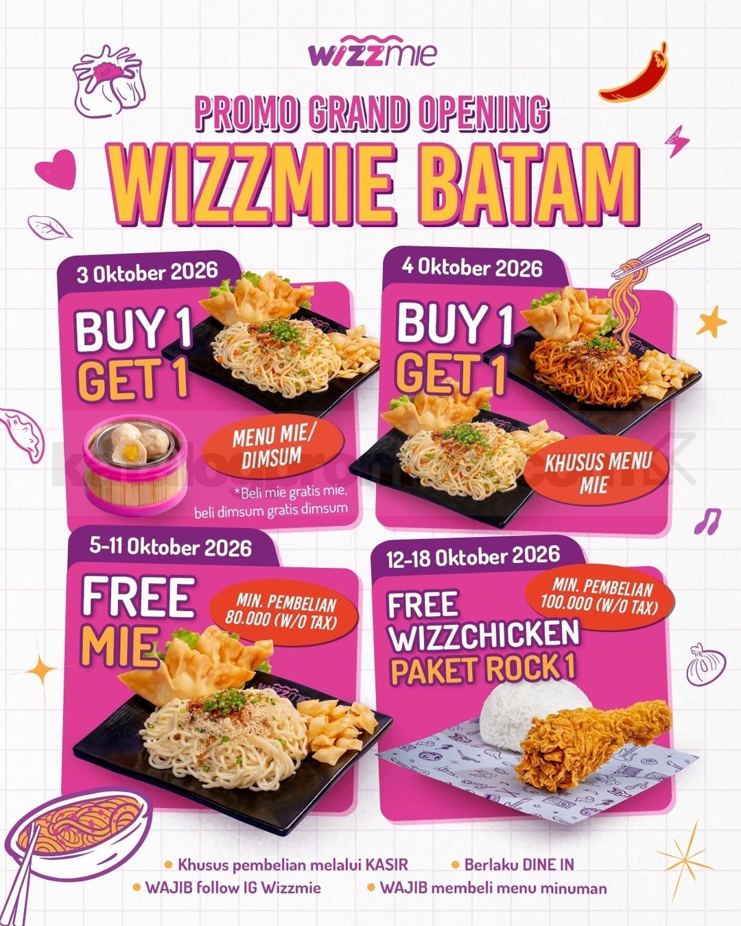 Promo Wizzmie Grand Opening Batam Beli 1 Gratis 1 Promo Wizzmie Grand Opening Batam Beli 1 Gratis 1 1