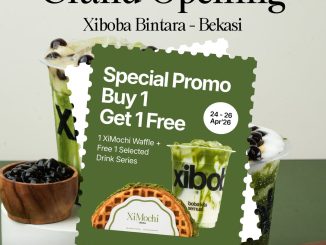 Promo Xiboba Grand Opening Bintara Buy 1 Get 1 Free XiMochi Waffle gratis minuman
