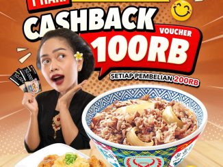 Promo Yoshinoya Spesial Hari Kartini Cashback Rp. 100.000 minimal pembelian Rp. 200.000