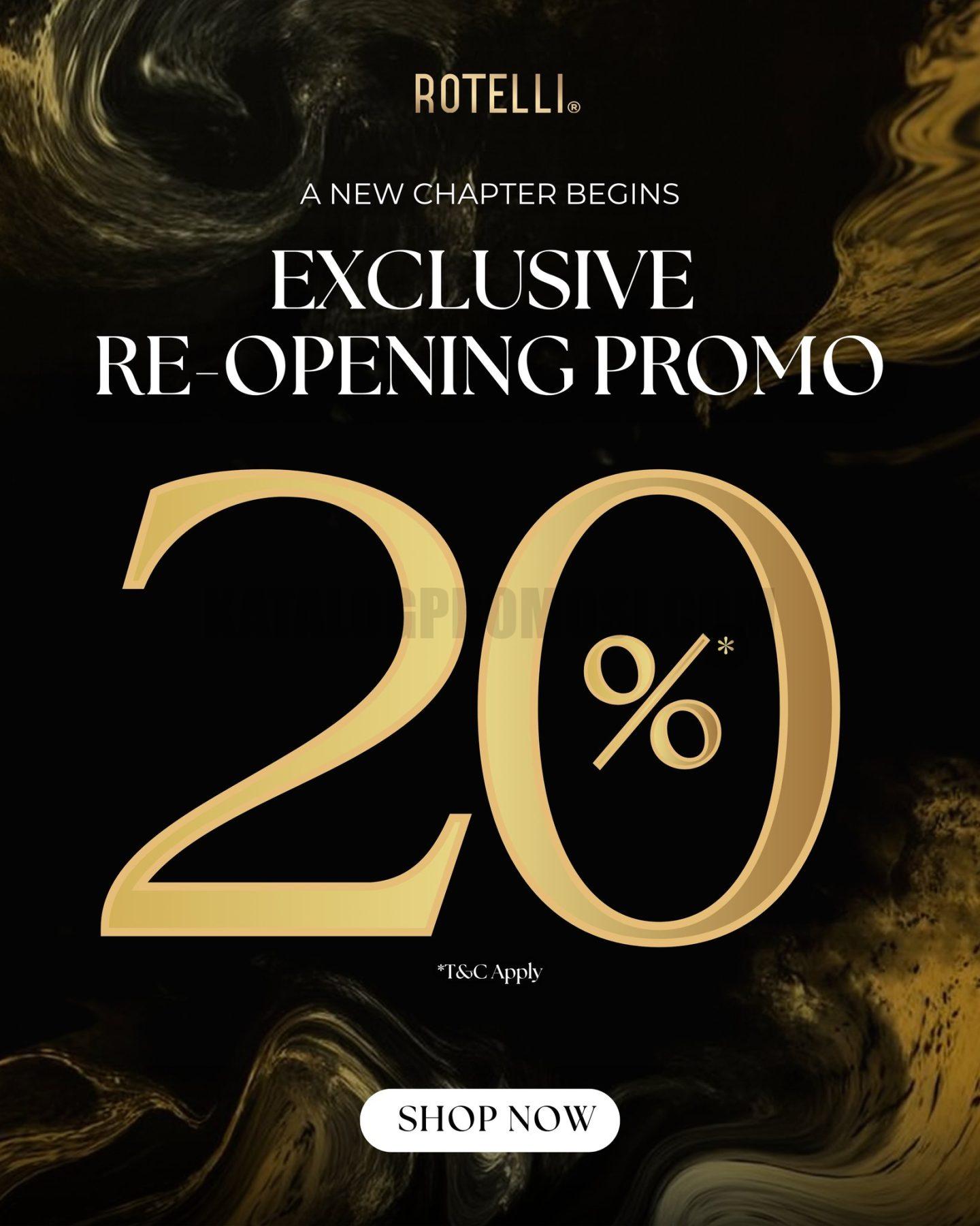 Promo Rotelli Megamall Manado Opening Enjoy Disc 20% Off*