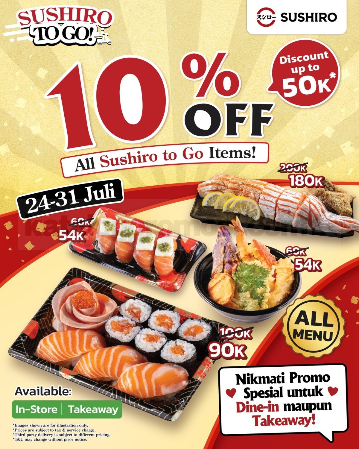 Promo Sushiro To Go Diskon 10% Semua Menu hingga Rp. 50.000 Promo Sushiro To Go Diskon 10% Semua Menu hingga Rp. 50.000.