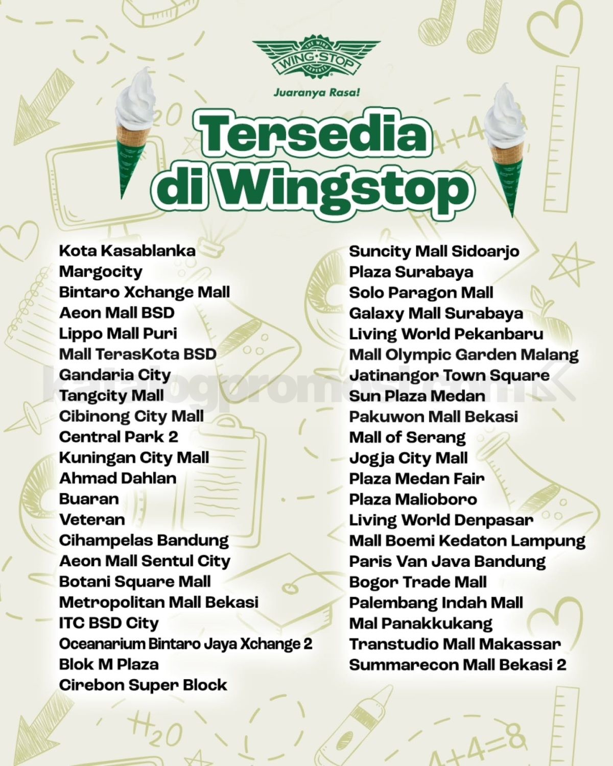 Promo Wingstop FREE Ice Cream Cone Untuk Pelajar Dengan Transaksi Rp. 50.000 Promo Wingstop FREE Ice Cream Cone Untuk Pelajar Dengan Transaksi Rp. 50.000 1