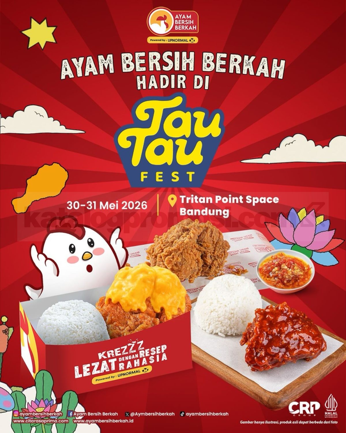 Promo Ayam Bersih Berkah Tau Tau Fest di Tritan Point Space Bandung Promo Ayam Bersih Berkah Tau Tau Fest di Tritan Point Space Bandung tanggal 30 Mei 2026 sampai 31 Mei 2026