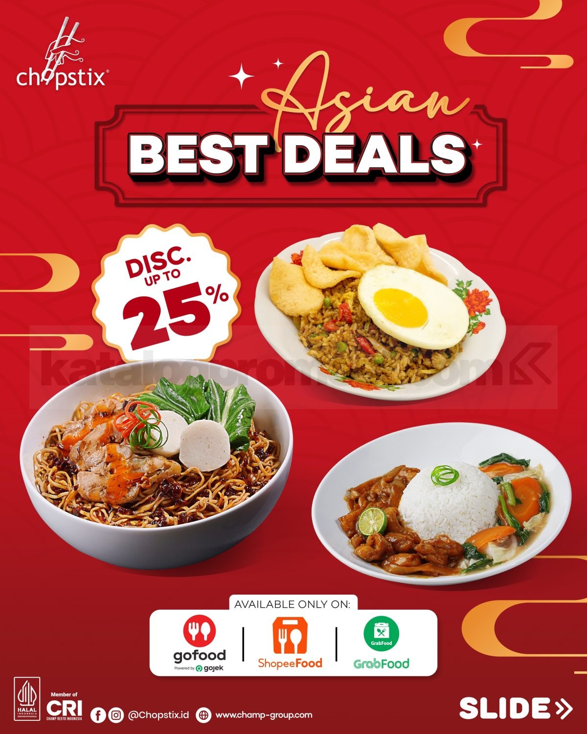 Promo Chopstix Asian Best Deals Mulai Rp. 65.000 Promo Chopstix Asian Best Deals Mulai Rp. 65.000 dengan pilihan menu Asian favorit yang lengkap.