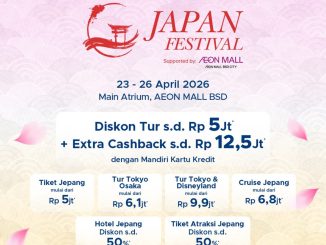Mandiri Travel Deals Japan Festival di AEON Mall BSD periode 23 – 26 April 2026 promo tour Jepang dan cashback kartu kredit Mandiri
