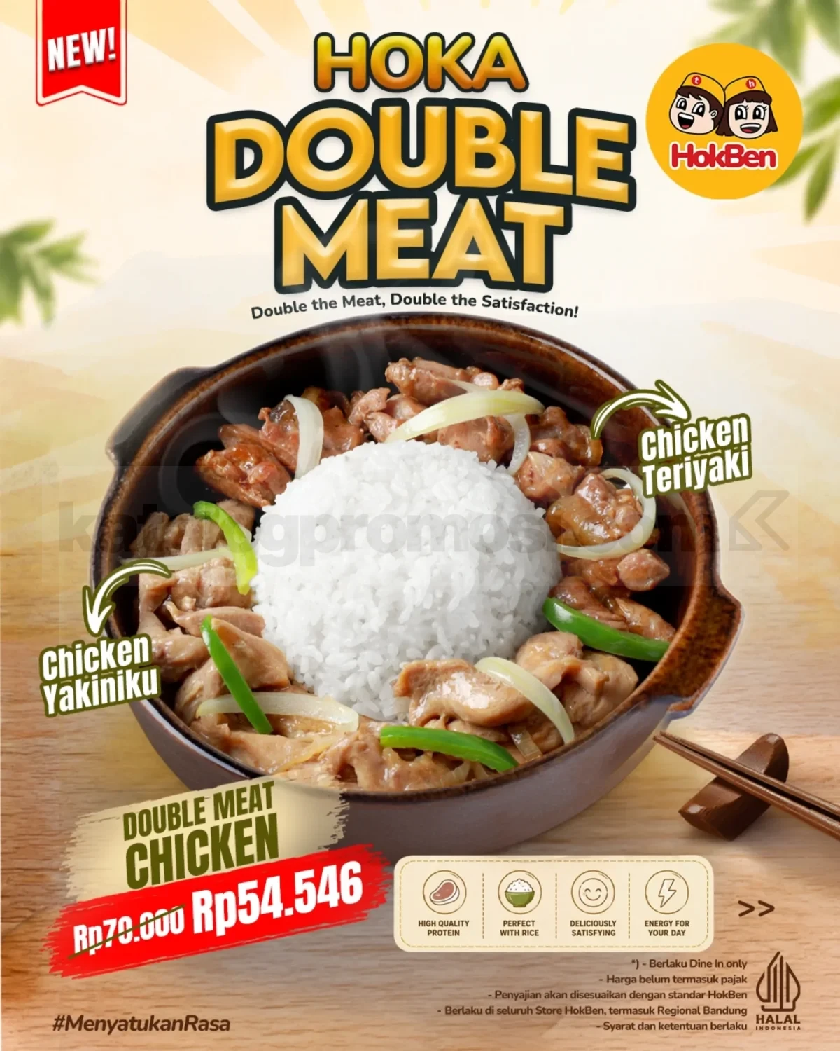 Promo HokBen NEW Hoka Double Meat Mulai Rp. 54.546 Promo HokBen NEW Hoka Double Meat mulai Rp. 54.546 dengan pilihan beef dan chicken