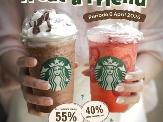 Promo Starbucks Treat A Friend 2 Grande Diskon 55% minuman lebih hemat 6 April 2026
