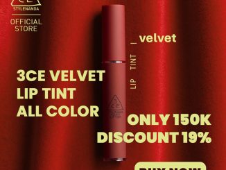 Promo 3CE Velvet Lip Tint All Color Rp. 150.000 dengan 12 pilihan warna dan hasil matte lembut di Shopee