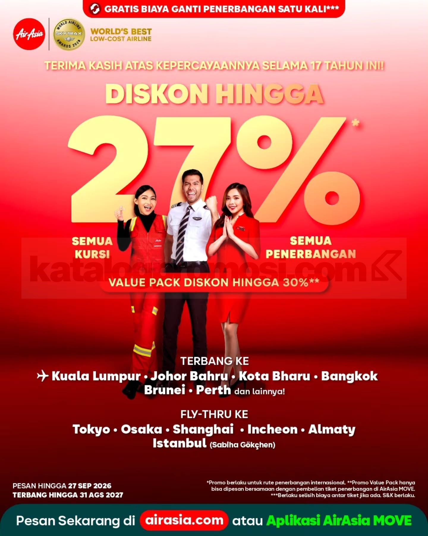 Promo AirAsia Diskon hingga 27% untuk Semua Kursi