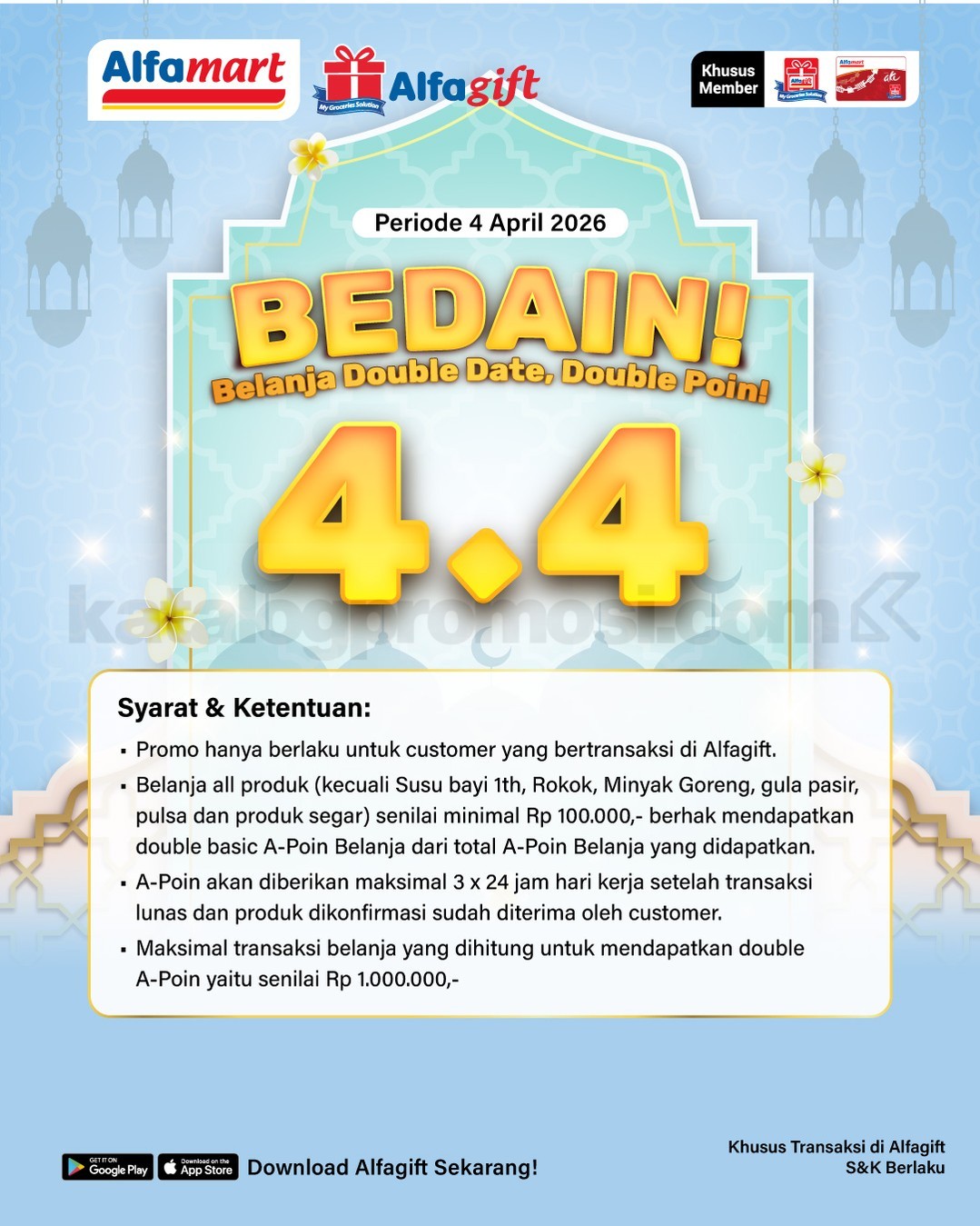 Promo Alfagift Double Date 4.4 Double Poin Promo Alfagift Double Date 4.4 Double Poin 1