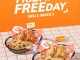 Promo ALMAZ Fried Chicken FRIDAY IS FREEDAY Beli 1 GRATIS 1 menampilkan paket Nasi Kebuli dan Ayam Saudi.