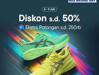 Promo ASICS Big Brand Day Diskon hingga 50% dengan ekstra potongan hingga Rp. 250.000 di Blibli