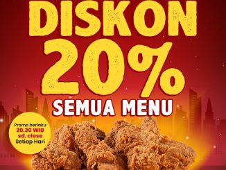 Promo Ayam Bersih Berkah Night Sale Diskon 20% Semua Menu setiap malam mulai 20.30 WIB