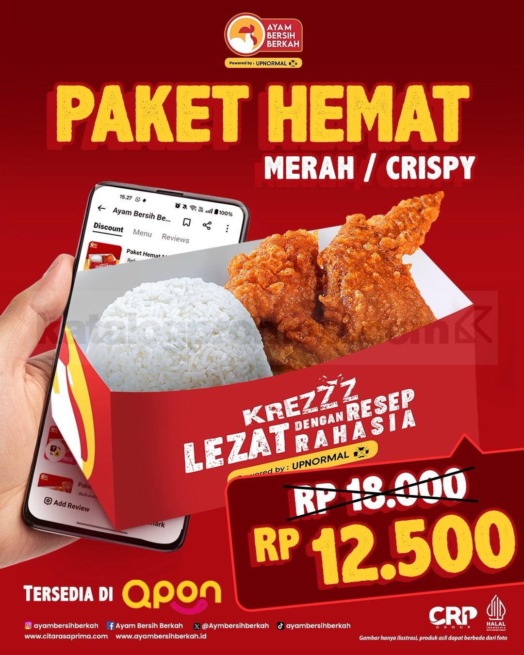 Promo Ayam Bersih Berkah Qpon Paket Hemat Berkah Rp12.500 Promo Ayam Bersih Berkah Qpon Paket Hemat Berkah Rp12.500 dengan ayam besar dan harga normal Rp18.000