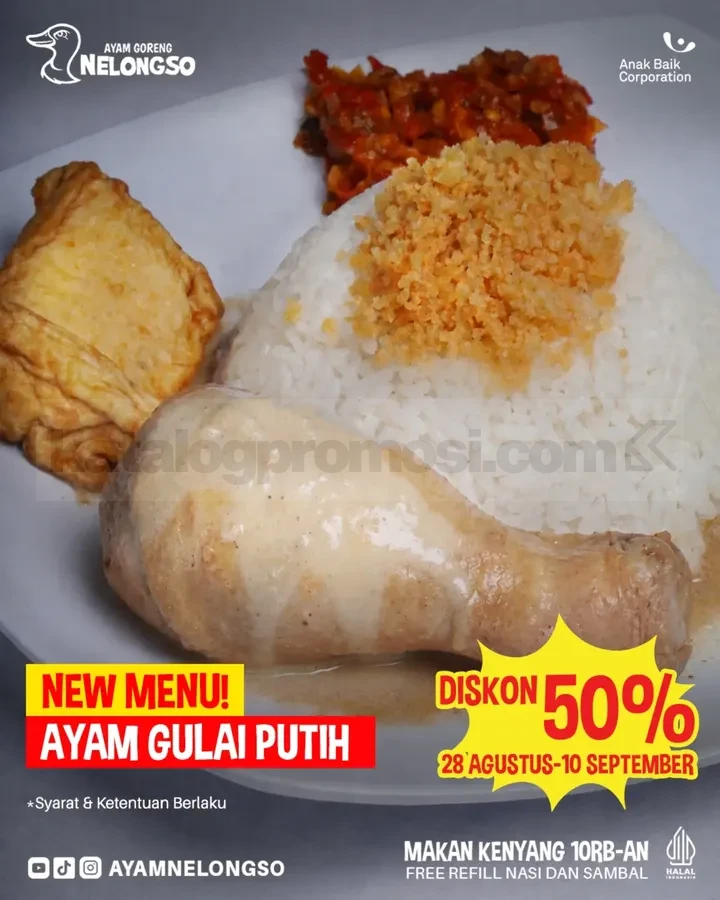 Promo Ayam Goreng Nelongso New Menu Ayam Gulai Putih Diskon 50% Promo Ayam Goreng Nelongso New Menu Ayam Gulai Putih Diskon 50%
