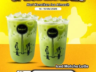 Promo Beanspot Special Deals Iced Matcha Latte Rp. 12.500 minuman matcha segar periode Mei 2026