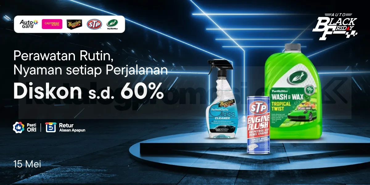 Promo Blibli Auto Black Friday Diskon hingga 60% Promo Blibli Auto Black Friday diskon hingga 60% produk perawatan kendaraan pilihan