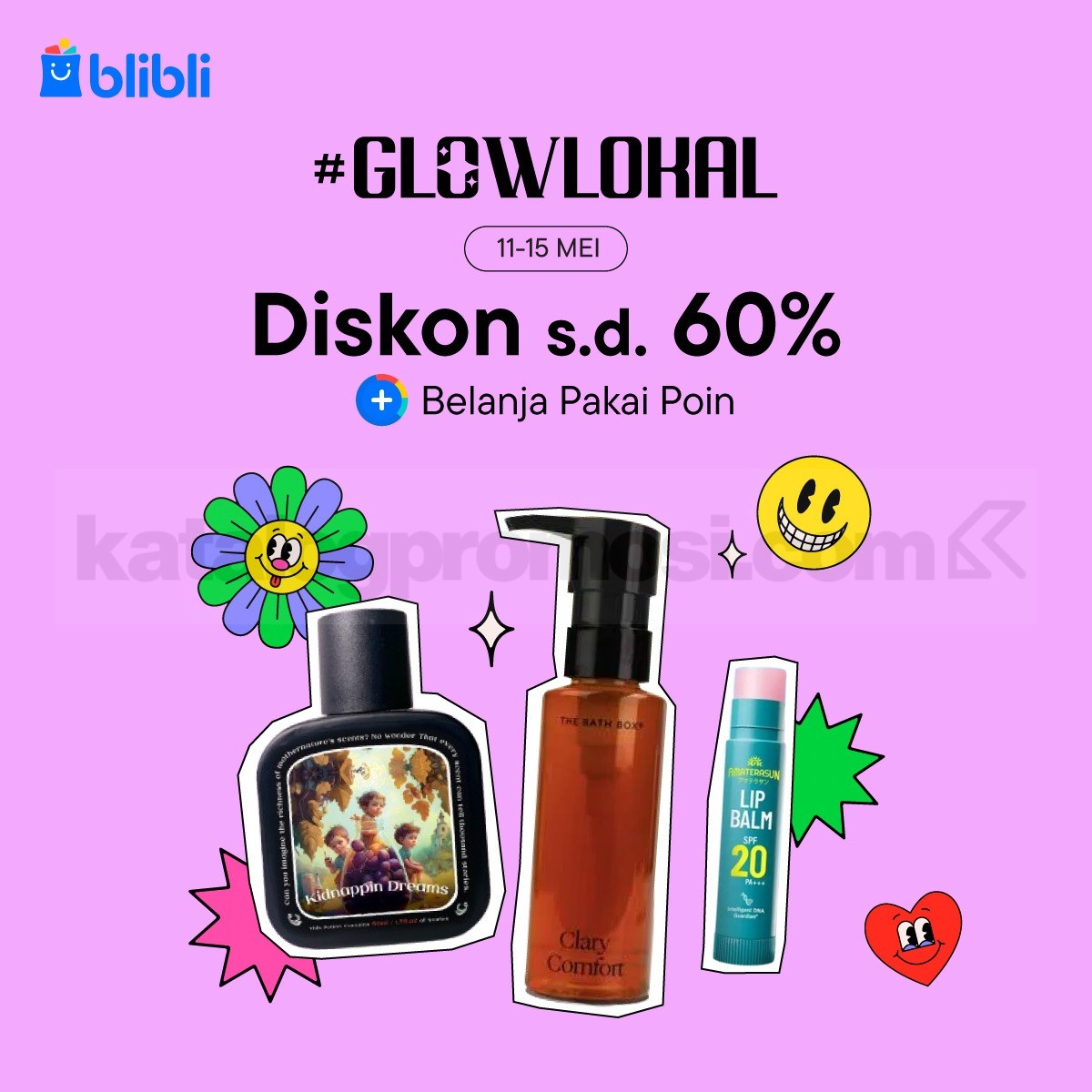 Promo Blibli GLOWLOKAL Diskon hingga 60% Promo Blibli GLOWLOKAL diskon hingga 60% untuk skincare dan bodycare pilihan