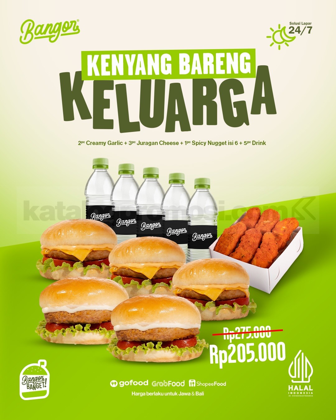 Promo Burger Bangor Hari Keluarga Paket Rp. 205.000 Promo Burger Bangor Hari Keluarga Paket Rp. 205.000 1