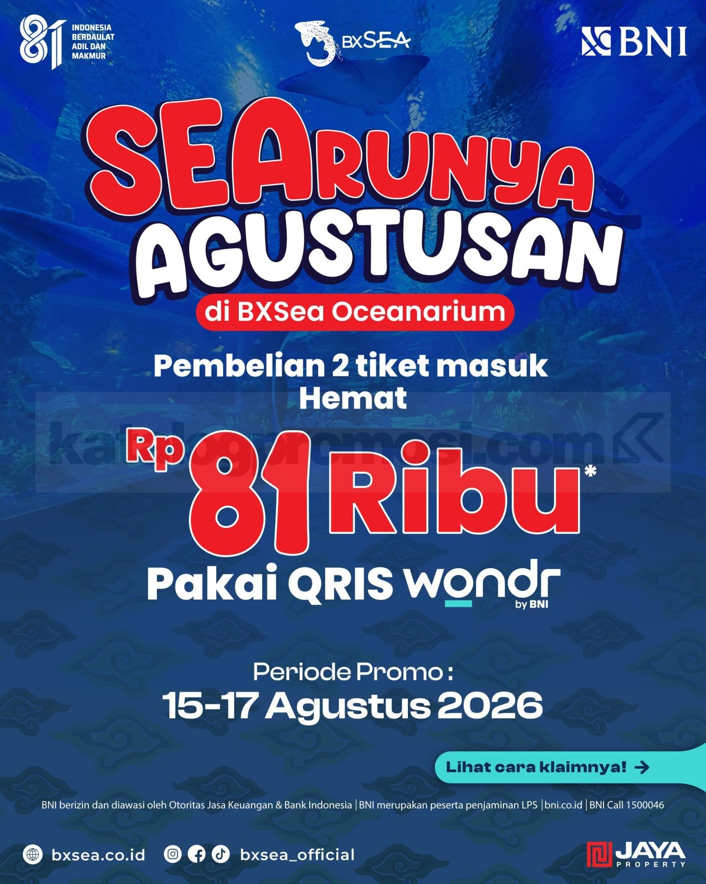 Promo BXSea SEArunya Agustusan 2 Tiket Diskon Rp. 81.000 Promo BXSea SEArunya Agustusan 2 tiket diskon Rp. 81.000