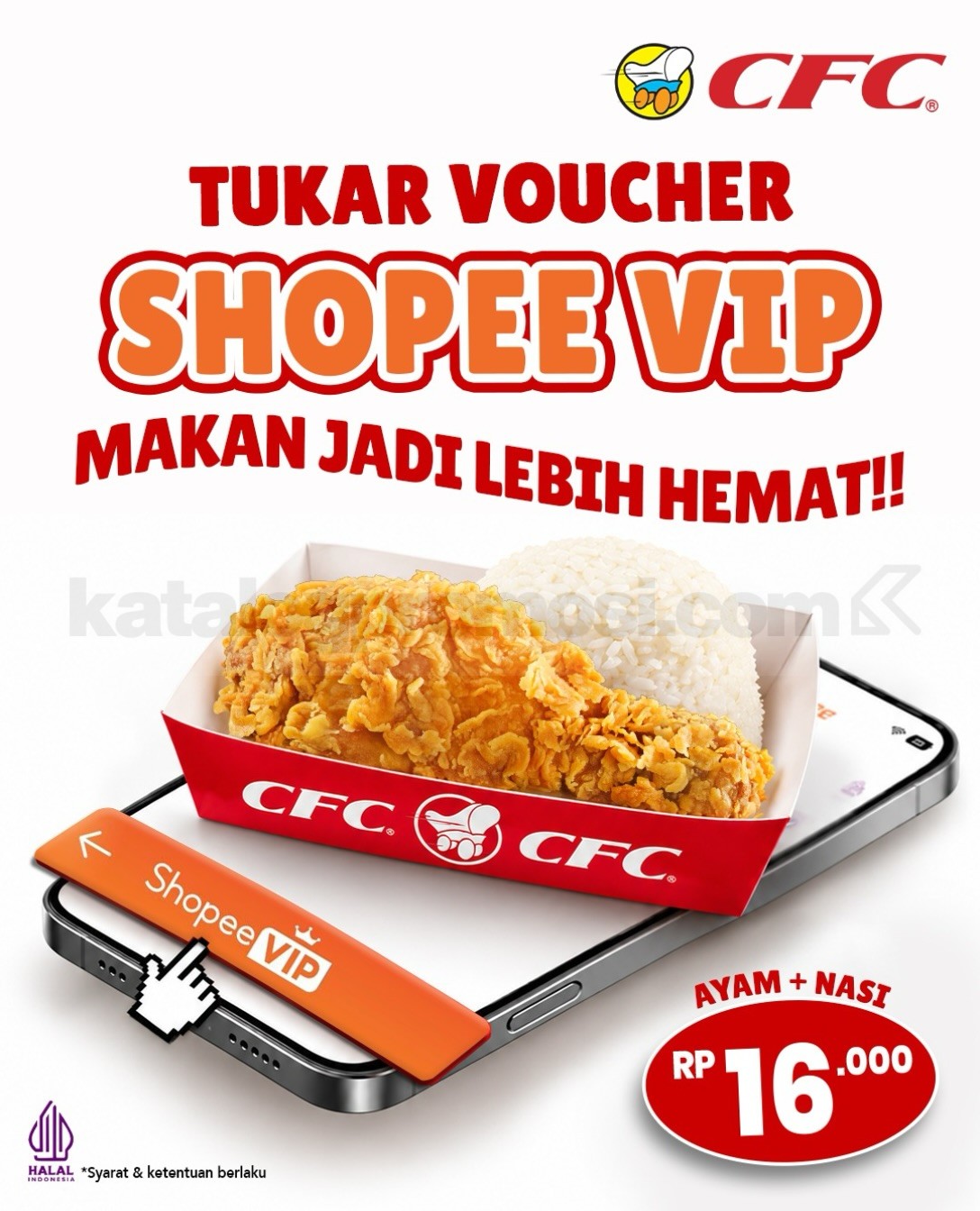 Promo CFC Shopee VIP Makan Hemat Rp16.000 Promo CFC Shopee VIP Rp16.000 untuk makan hemat dengan pilihan dine-in atau take away