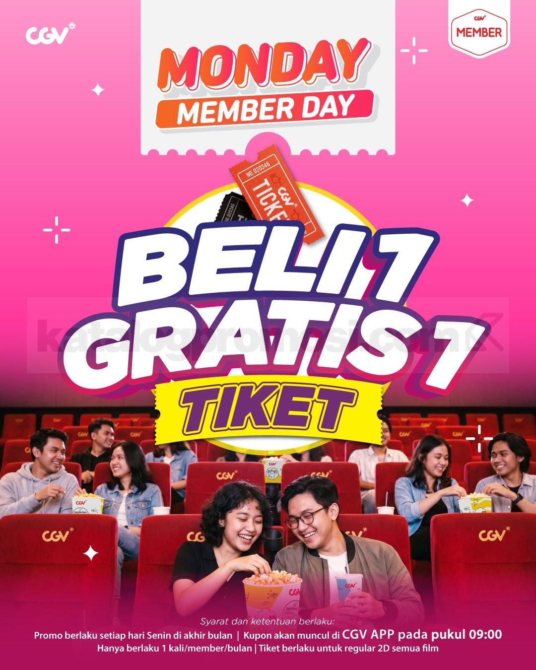 Promo CGV Monday Member Day Beli 1 Gratis 1 Tiket Promo CGV Monday Member Day Beli 1 Gratis 1 Tiket film Regular 2D