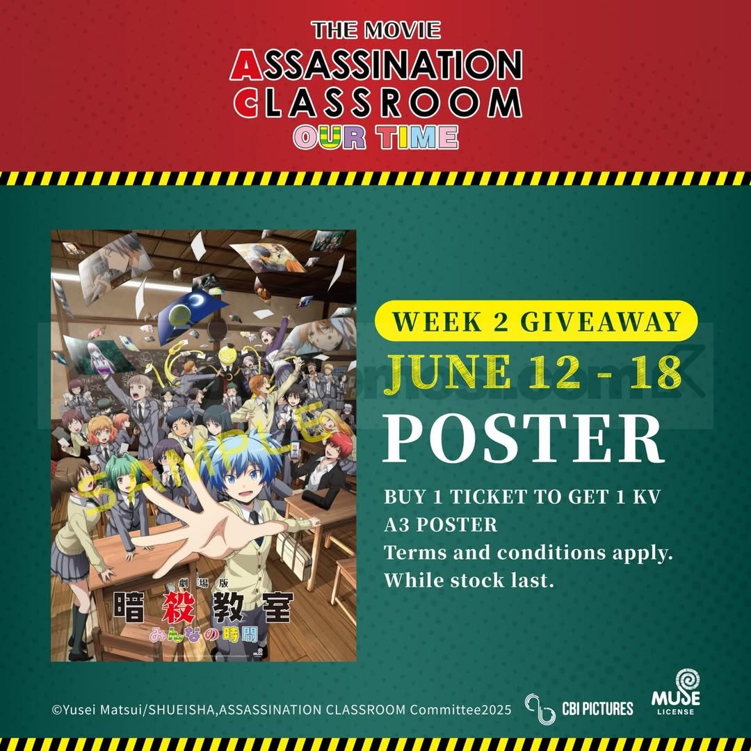 Promo CGV The Movie Assassination Classroom Our Time Gratis Poster Promo CGV The Movie Assassination Classroom Our Time Gratis Poster A3 Main Key Visual dengan pembelian tiket film