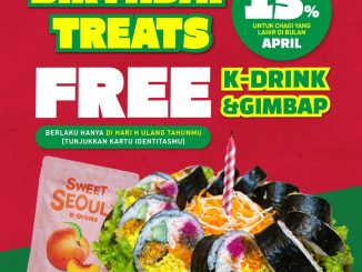 Promo Chadol Gujeolpan Birthday Treat Free K-Drink & Gimbap diskon 15% semua menu